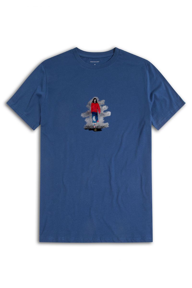 Navy Soft Fabric Girl Design Short Sleeve Tee