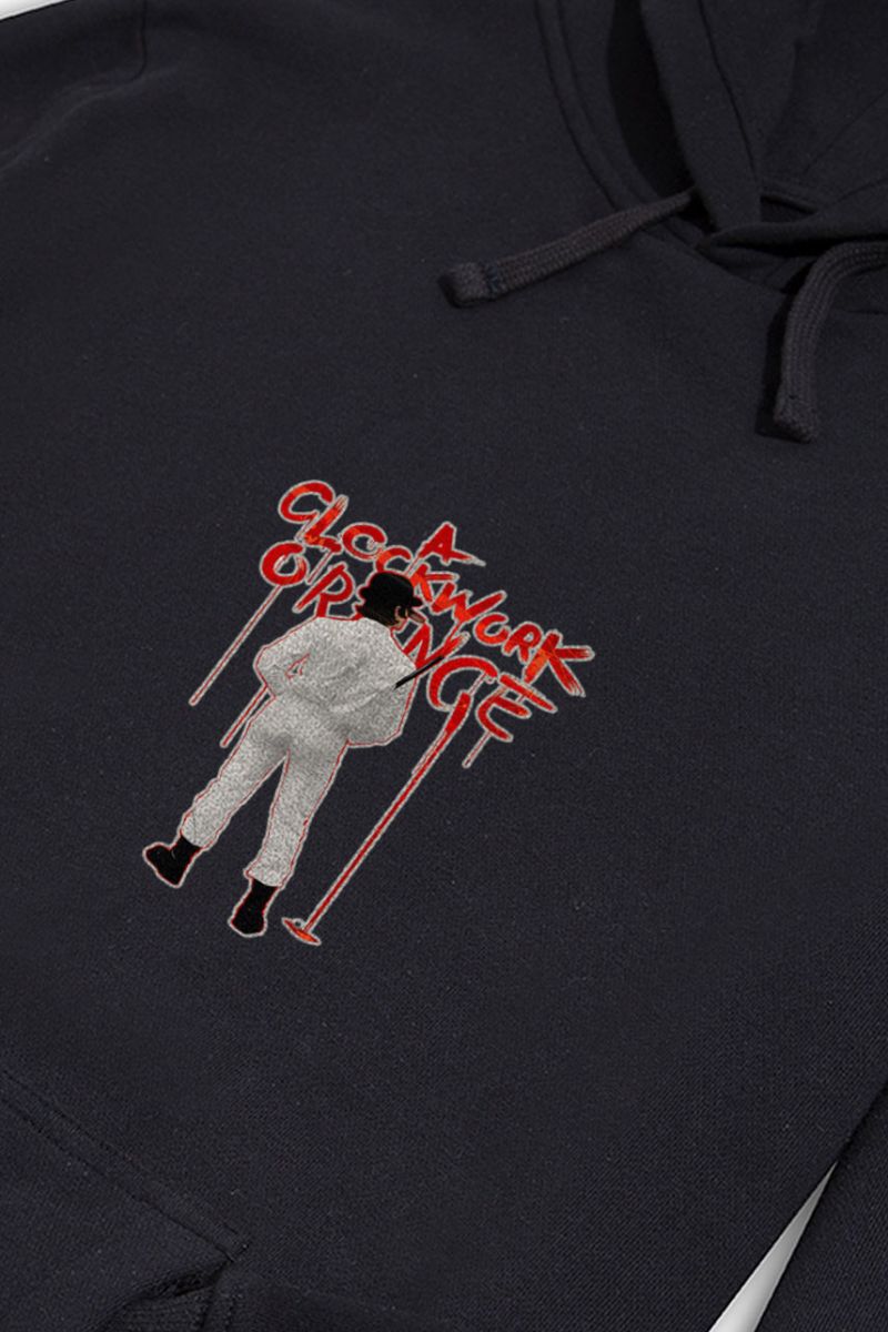 Black Premium Cotton Clockwork Orange Design Pullover Hoodie