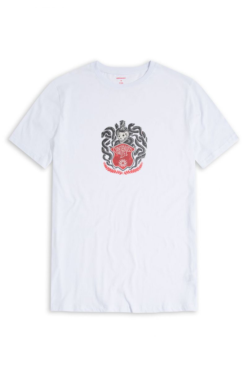 White Soft Fabric Skull Design Short Sleeve Tee