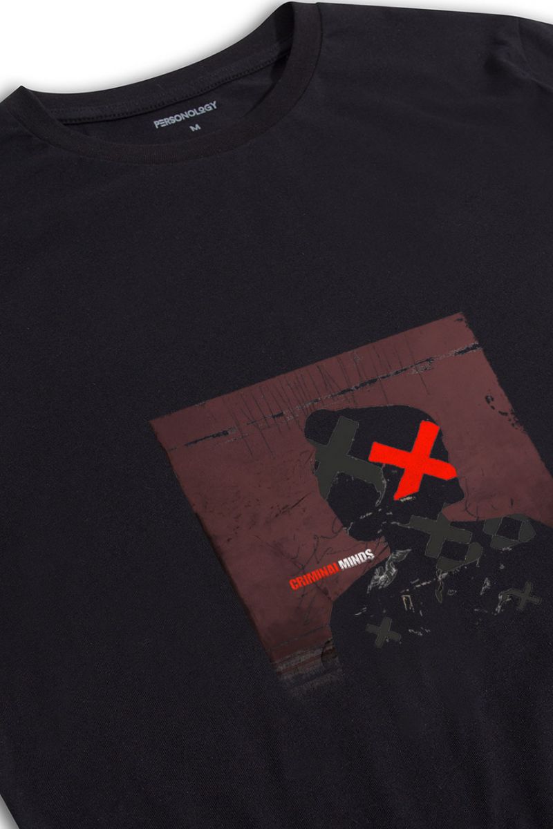 Black Soft Fabric Criminal Minds Design Short Sleeve Tee