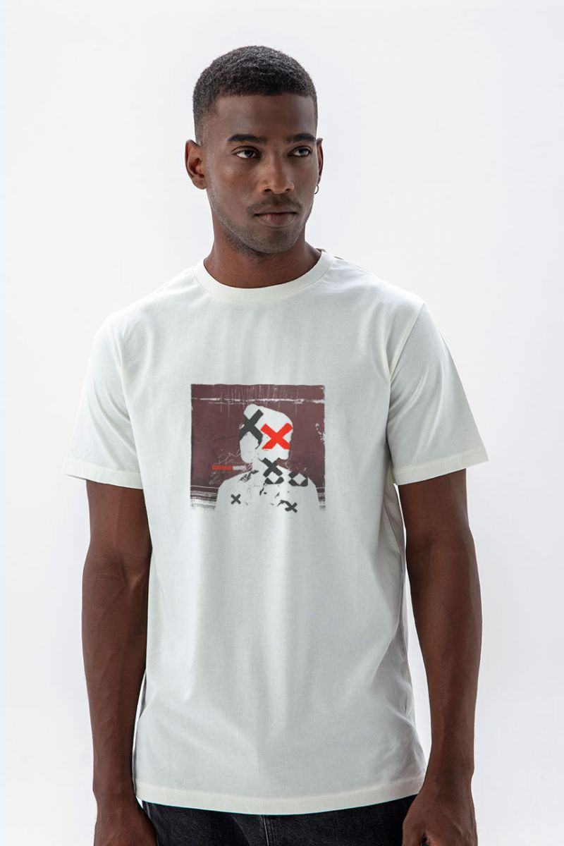 Off White Soft Fabric Criminal Minds Design Short Sleeve Tee