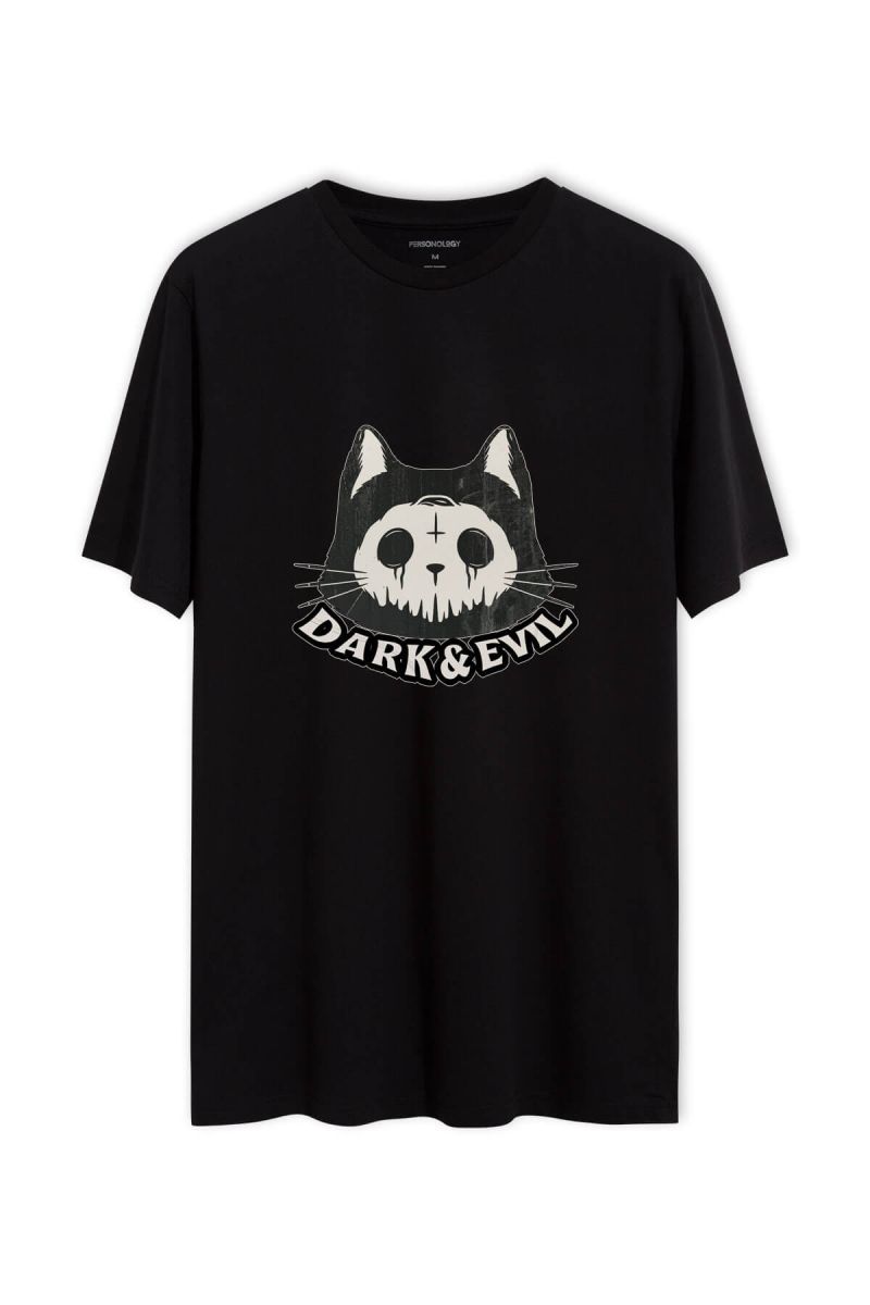 Black Soft Fabric Dark & Evil Design Short Sleeve Tee