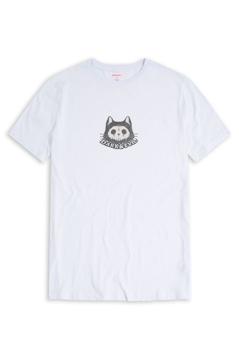 White Soft Fabric Dark & Evil Design Short Sleeve Tee