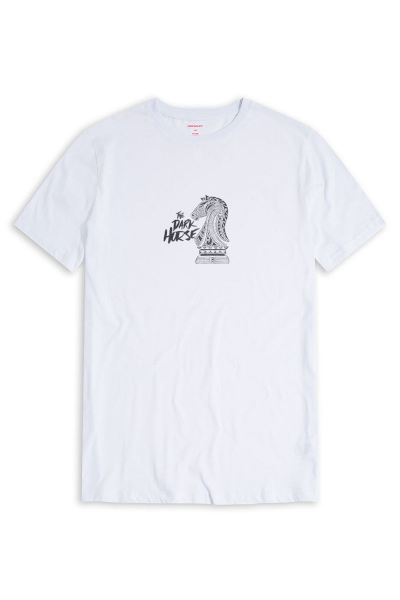White Soft Fabric The Dark Horse Design Short Sleeve Tee