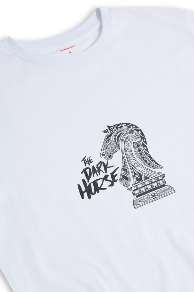 White Soft Fabric The Dark Horse Design Short Sleeve Tee