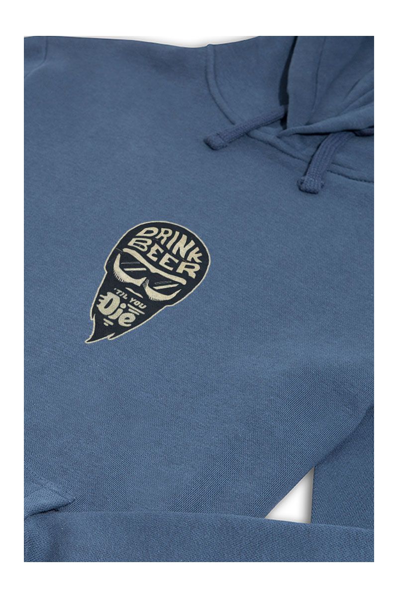 Navy Premium Cotton Drink Beer Till You Die Design Pullover Hoodie