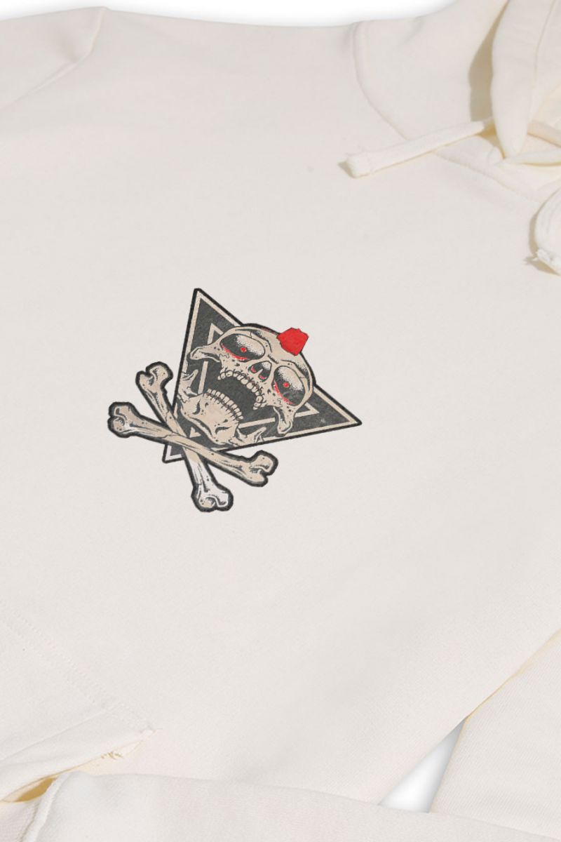Ecru Premium Cotton Skull Design Pullover Hoodie