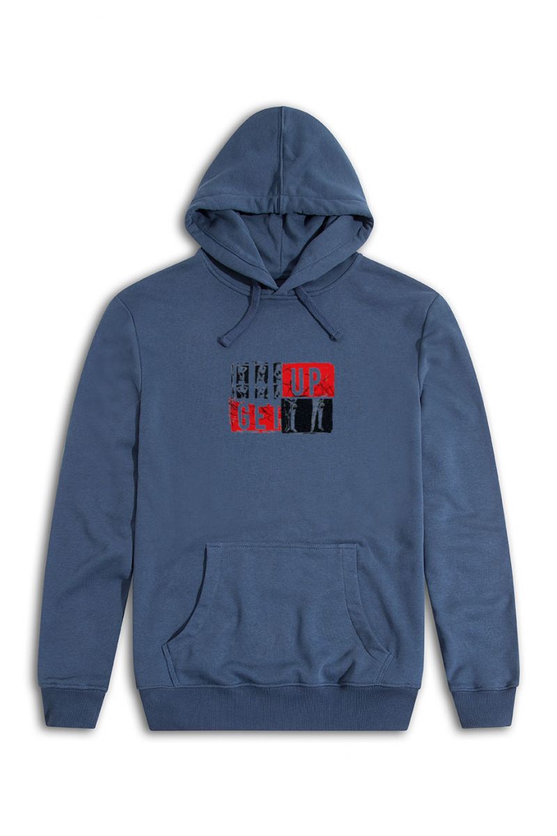 Navy Premium Cotton Get Up Design Pullover Hoodie