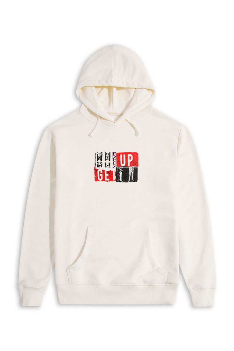 Ecru Premium Cotton Get Up Design Pullover Hoodie