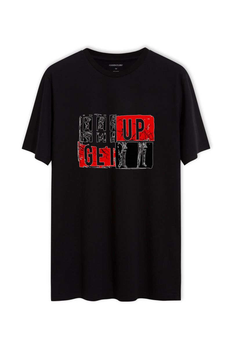 Black Soft Fabric Get Up Design Short Sleeve Tee