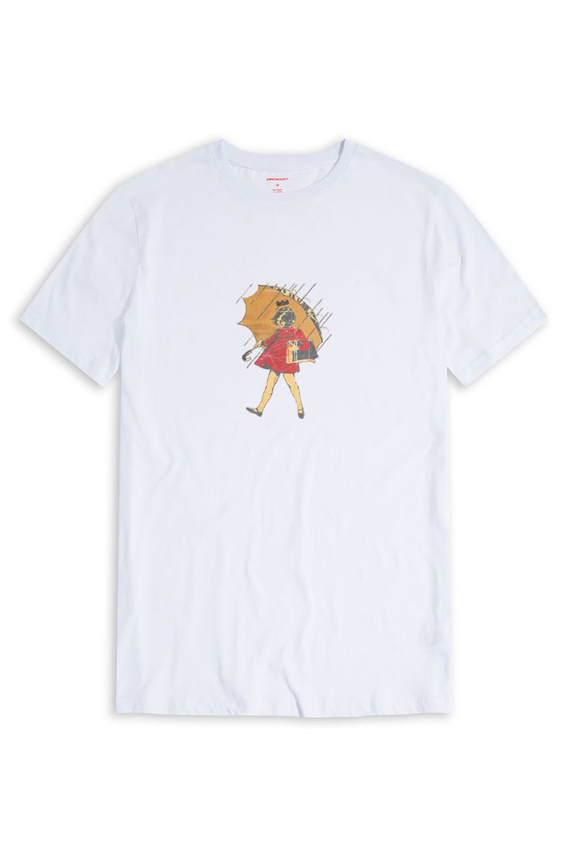 White Soft Fabric Girl Design Short Sleeve Tee