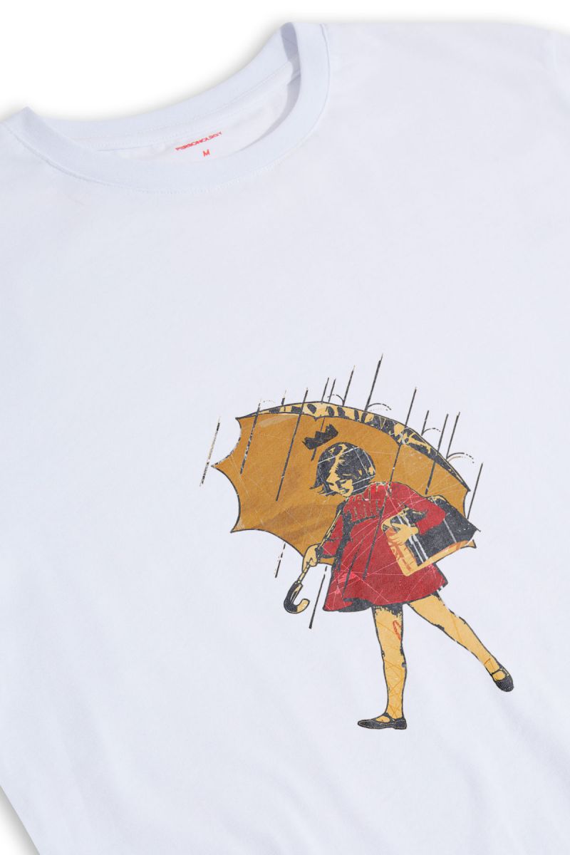 White Soft Fabric Girl Design Short Sleeve Tee