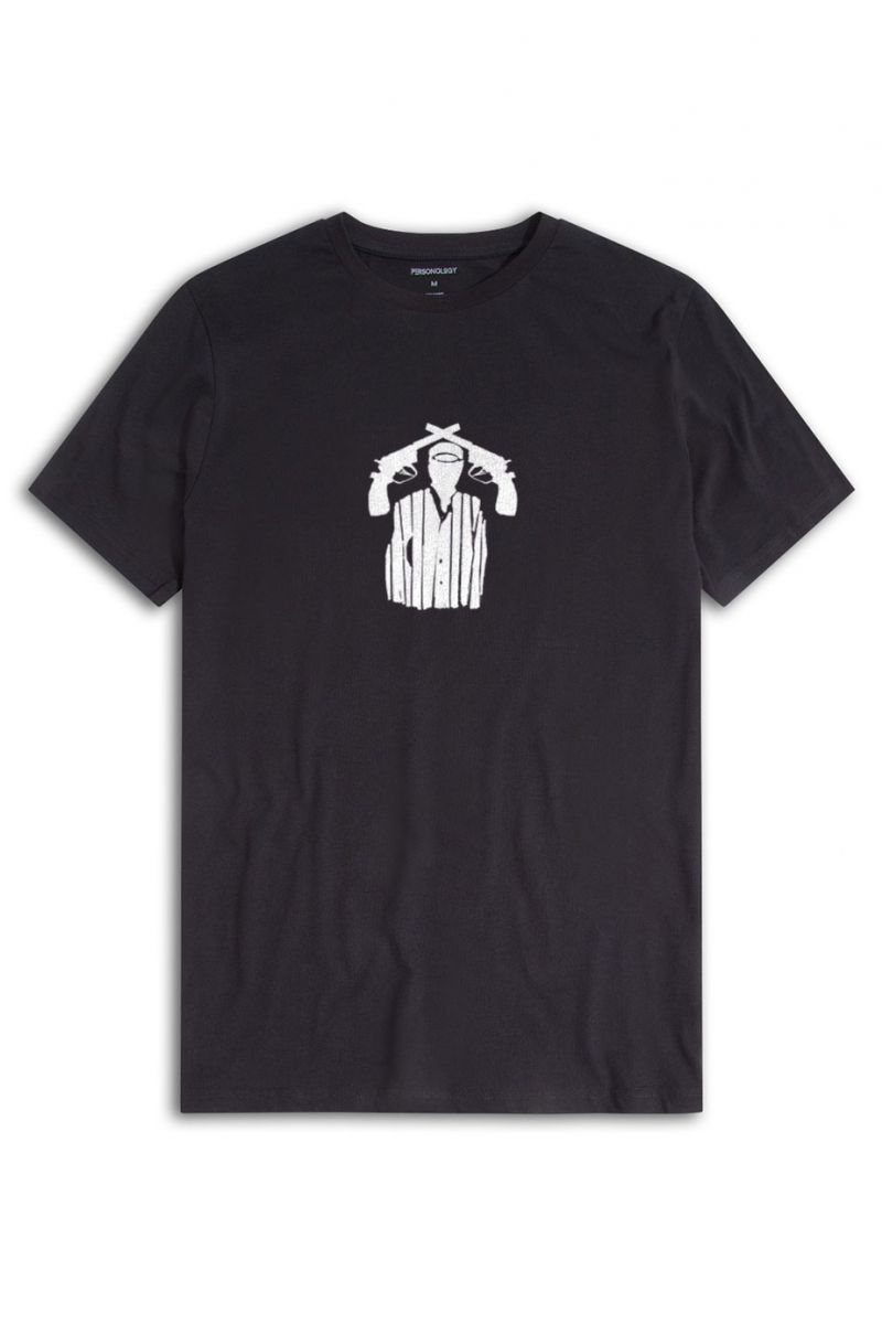 Black Soft Fabric Guns Design Short Sleeve Tee