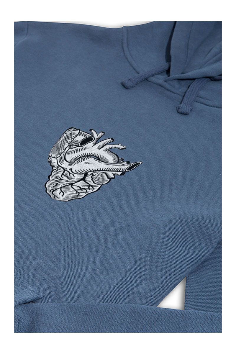 Navy Premium Cotton Heart Design Pullover Hoodie