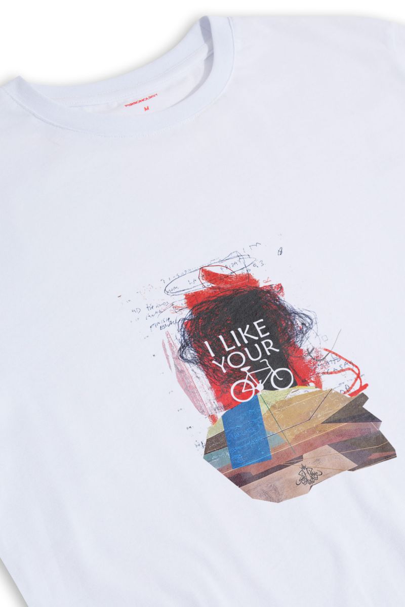 White Soft Fabric I Like Your Bike Design Short Sleeve Tee