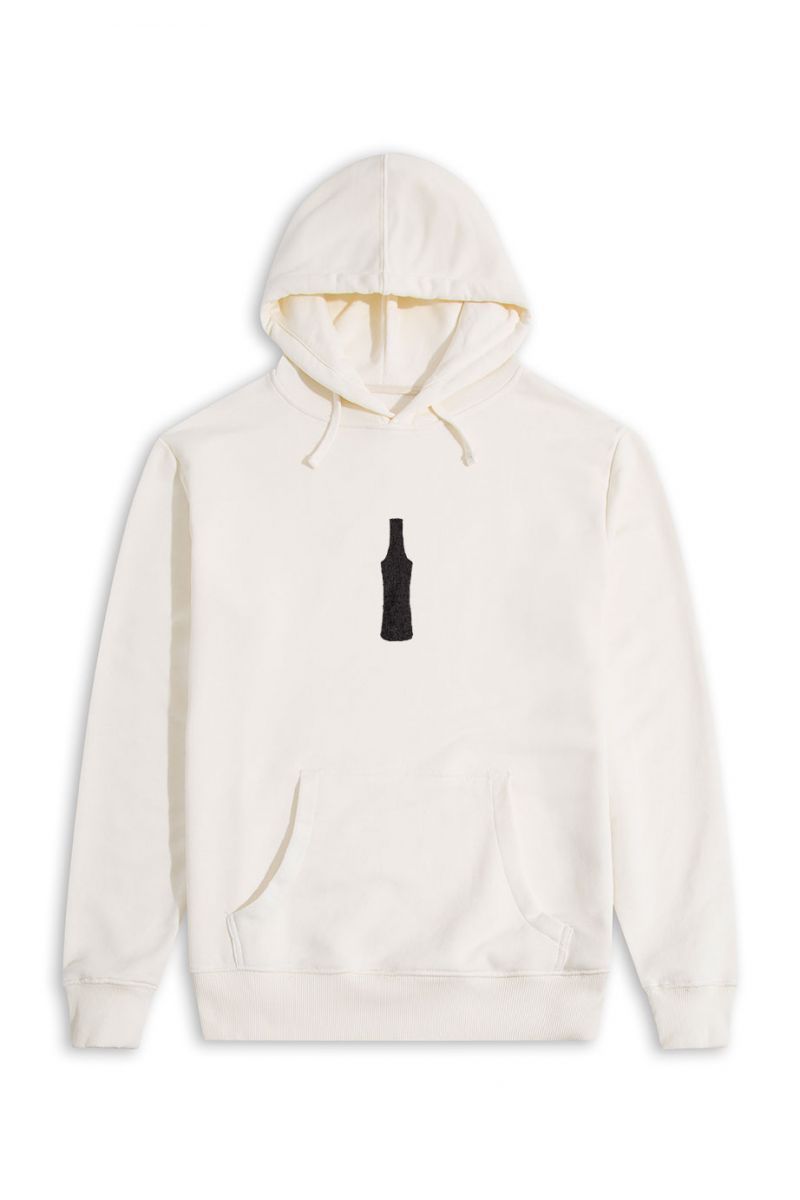 Ecru Premium Cotton Bootle Design Pullover Hoodie