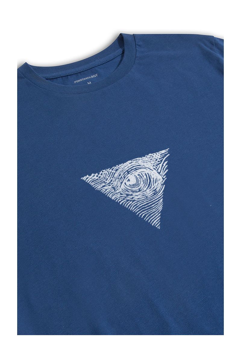 Navy Soft Fabric Eye Design Short Sleeve Tee