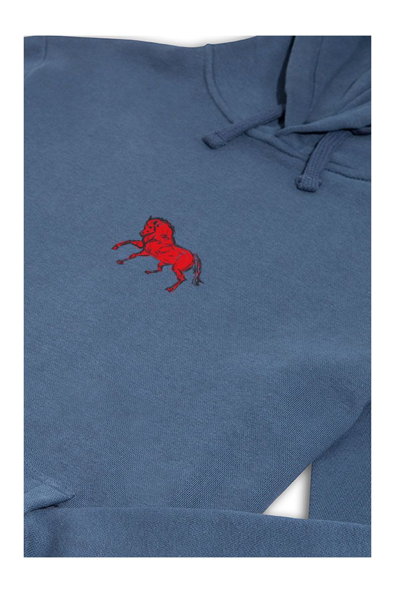 Navy Premium Cotton Horse Design Pullover Hoodie