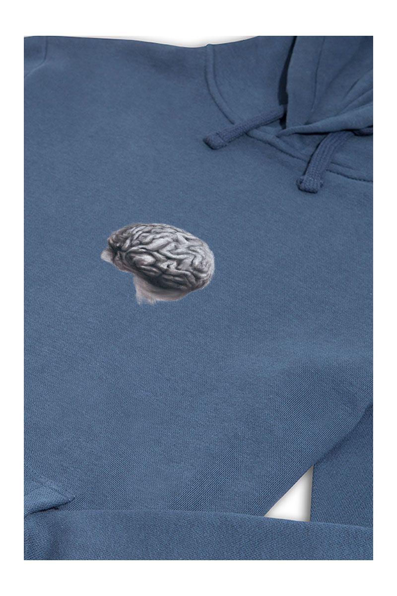 Navy Premium Cotton Brain Design Pullover Hoodie