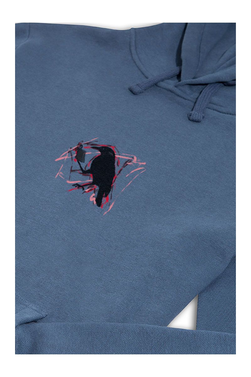 Navy Premium Cotton Bird Design Pullover Hoodie