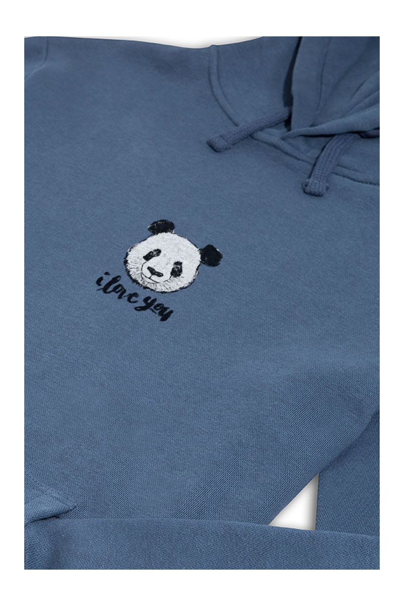 Navy Premium Cotton Panda Design Pullover Hoodie