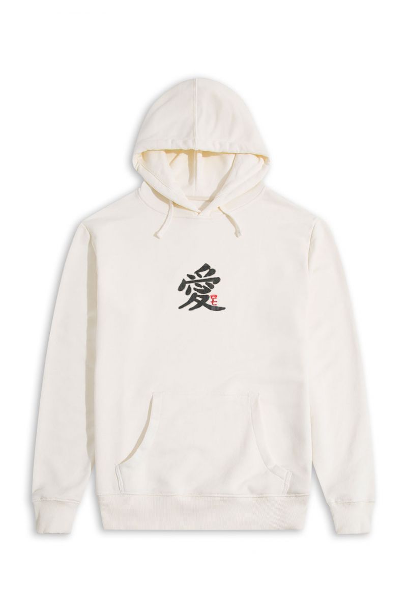 Ecru Premium Cotton Japanese Design Pullover Hoodie