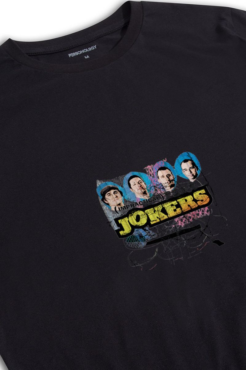 Black Soft Fabric Impractical Jokers Design Short Sleeve Tee