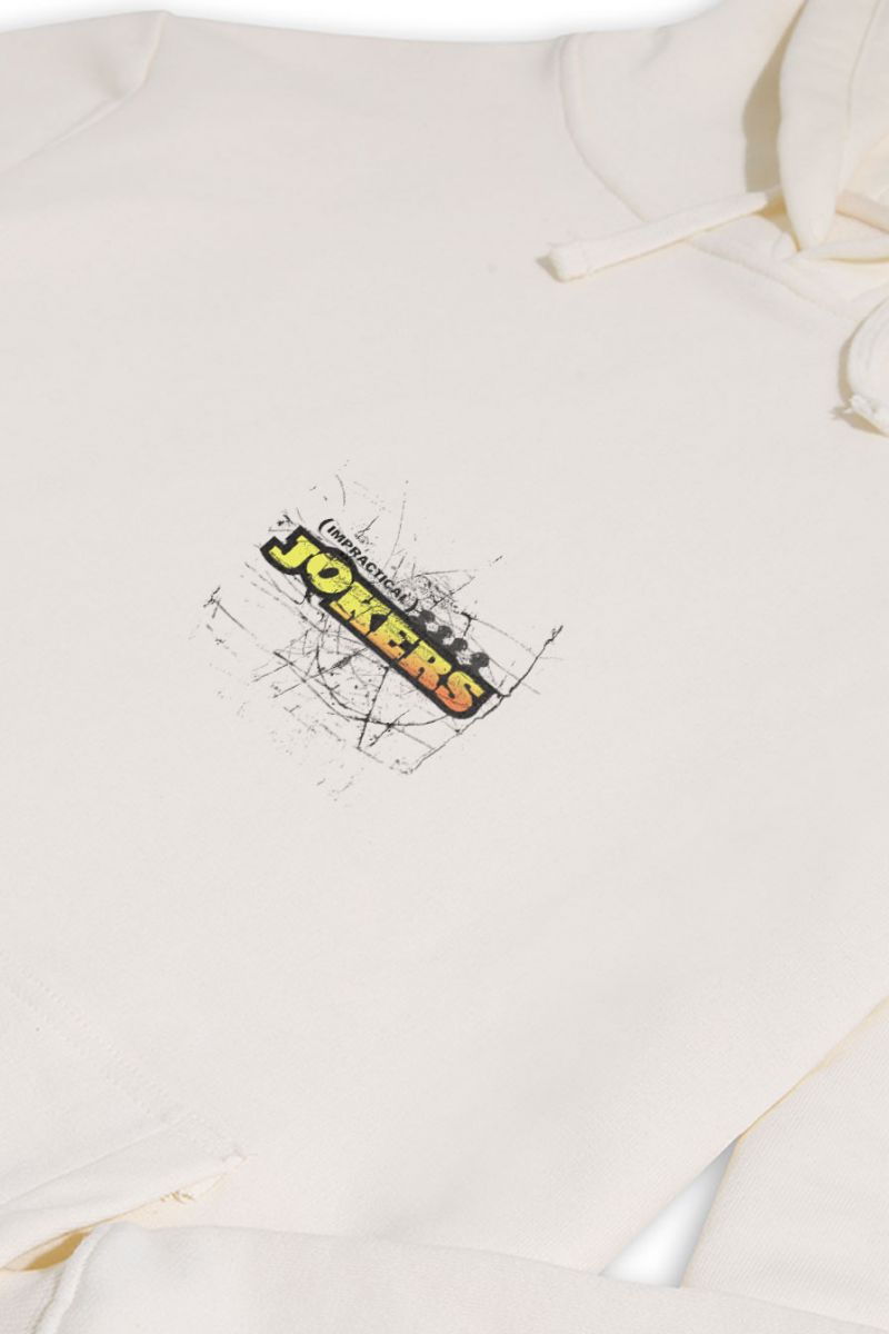 Ecru Premium Cotton Impractical Jokers Design Pullover Hoodie