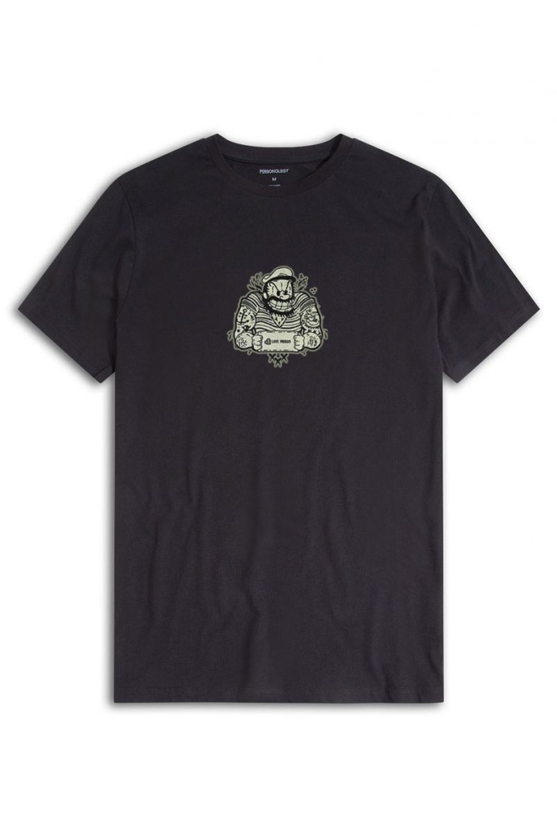Black Soft Fabric I Love Prison Design Short Sleeve Tee