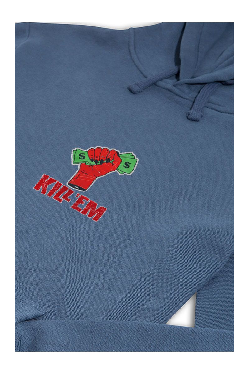 Navy Premium Cotton Kill Them Design Pullover Hoodie