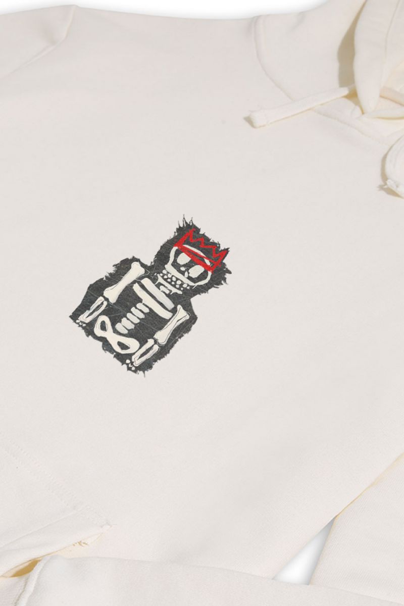Ecru Premium Cotton Skeleton Design Pullover Hoodie