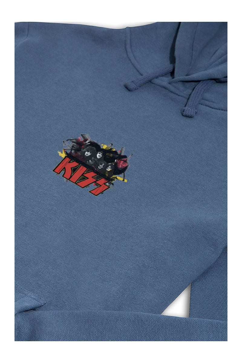 Navy Premium Cotton Kiss Design Pullover Hoodie