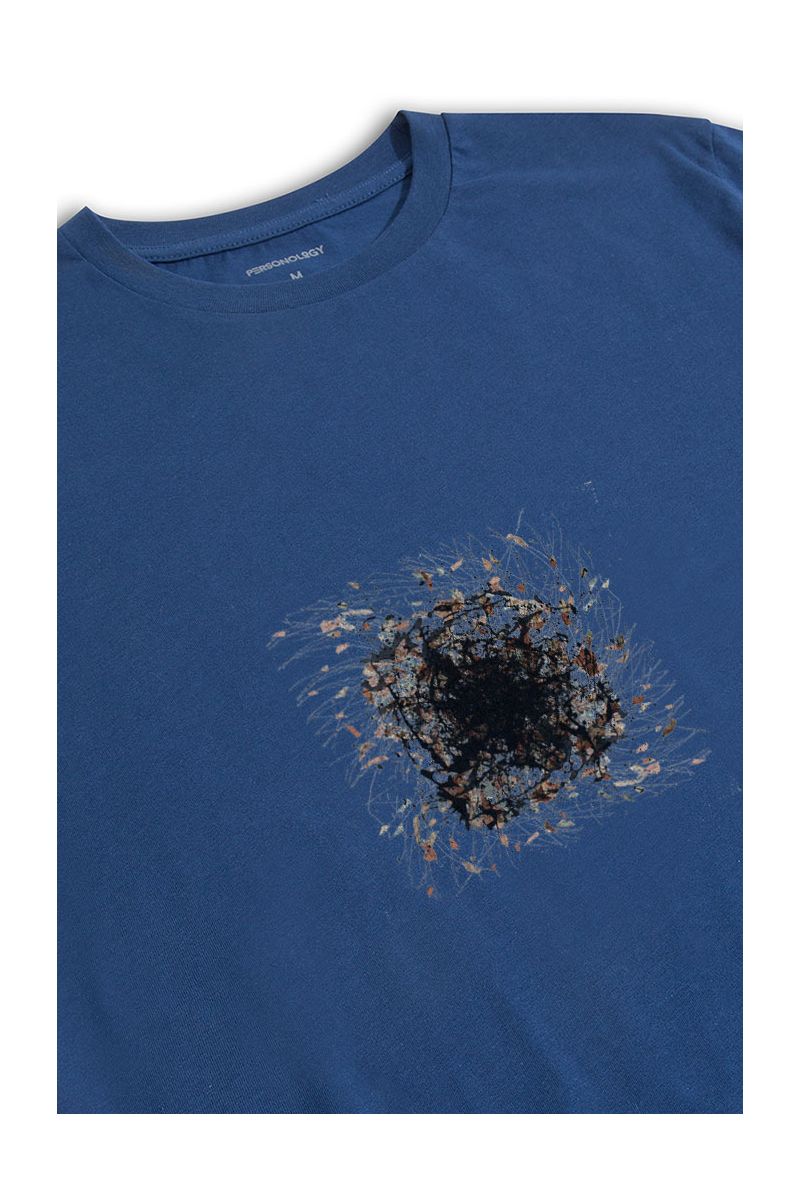 Navy Soft Fabric Abstract Design Short Sleeve Tee