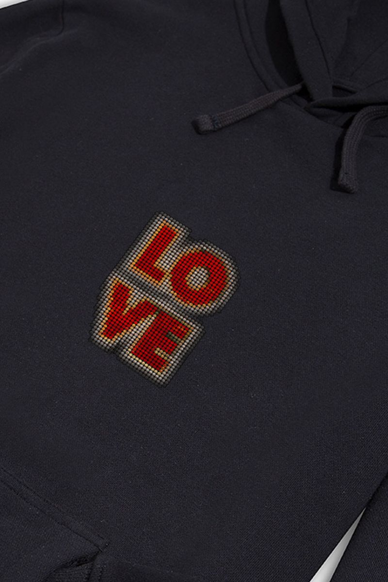 Black Premium Cotton Love Design Pullover Hoodie