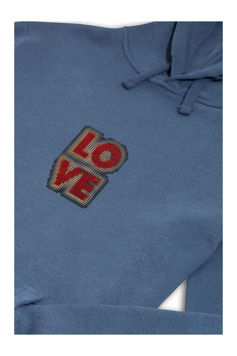 Navy Premium Cotton Love Design Pullover Hoodie