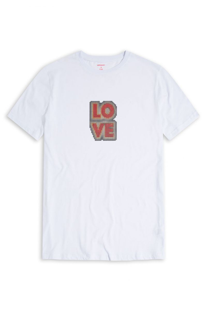 White Soft Fabric Love Design Short Sleeve Tee