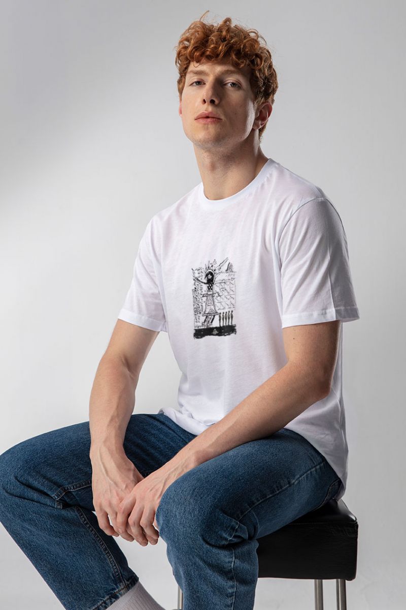 White Soft Fabric Theology Design Short Sleeve Tee