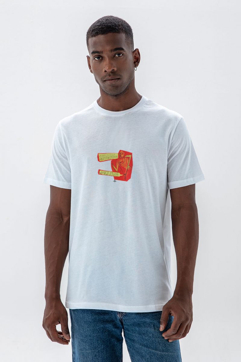 White Soft Fabric Make yourself attractive Design Short Sleeve Tee
