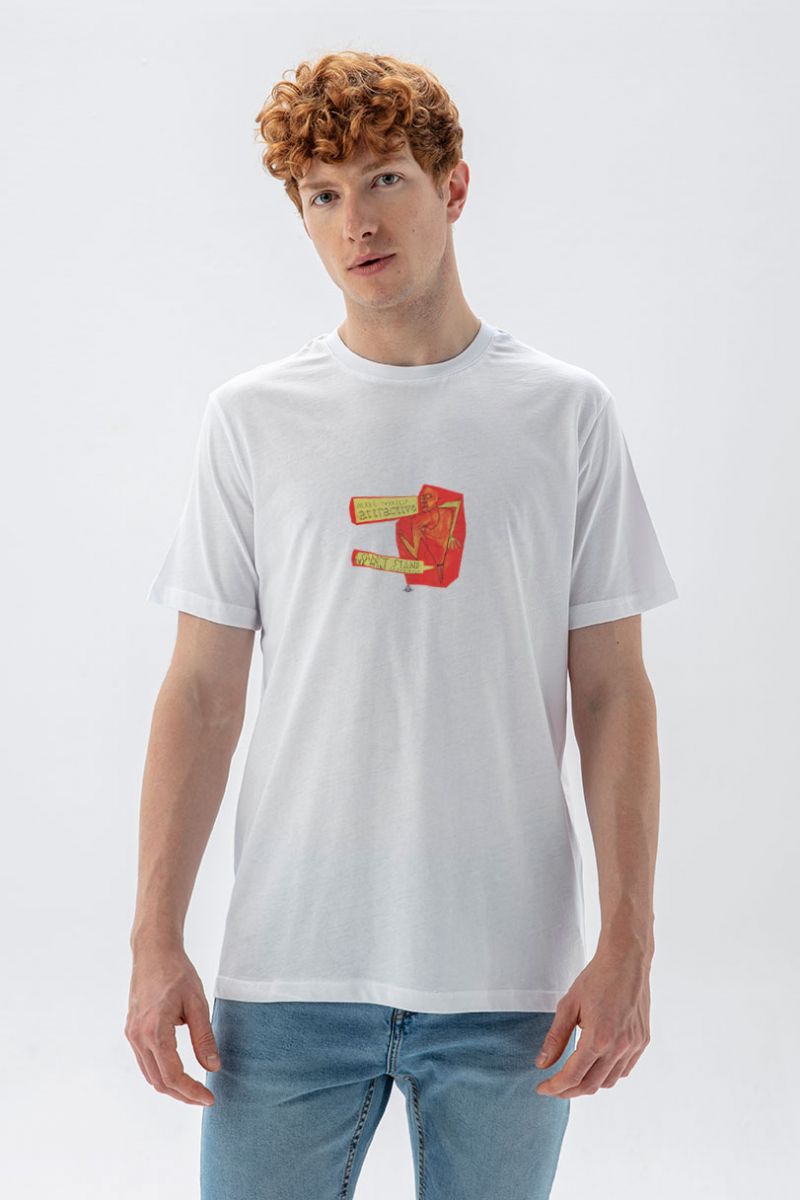 White Soft Fabric Make yourself attractive Design Short Sleeve Tee