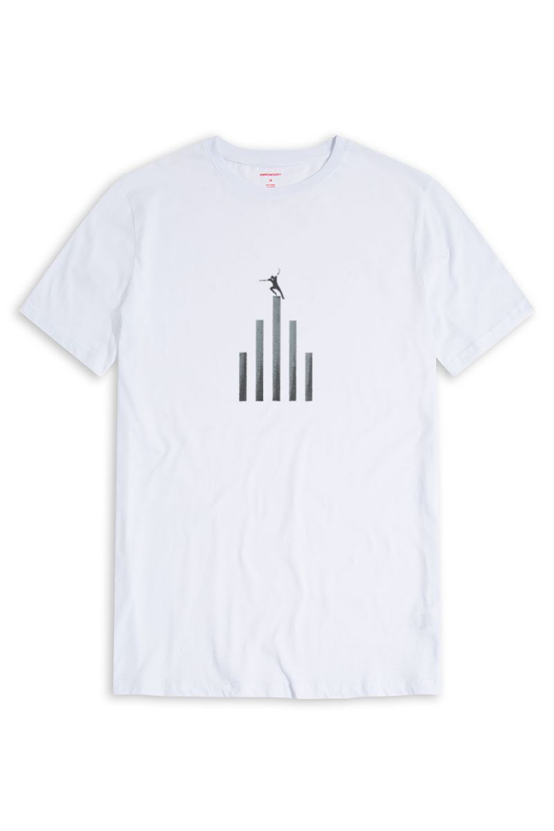 White Soft Fabric Abstract Design Short Sleeve Tee