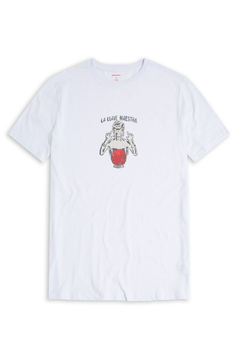 White Soft Fabric Maestra Design Short Sleeve Tee