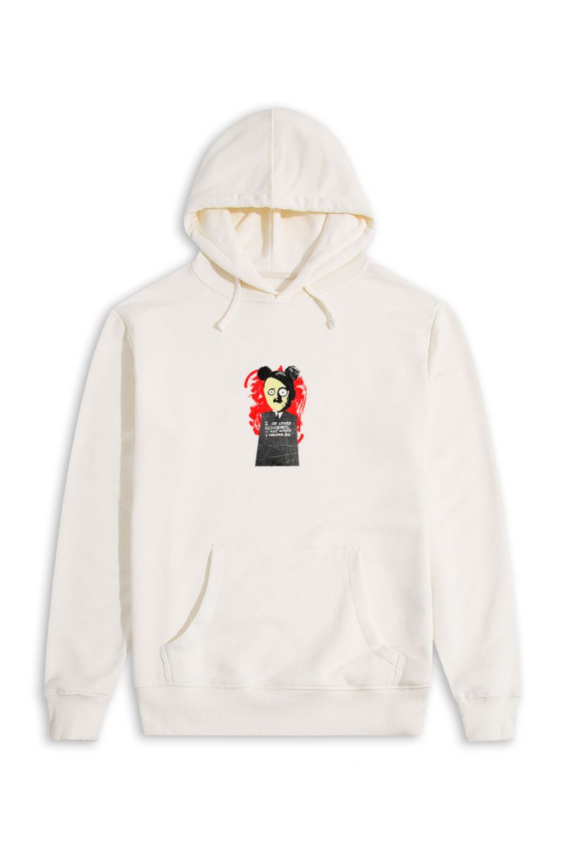 Ecru Premium Cotton Hitler Design Pullover Hoodie