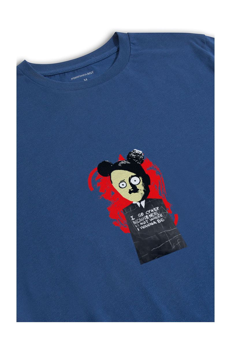 Navy Soft Fabric Hitler Design Short Sleeve Tee