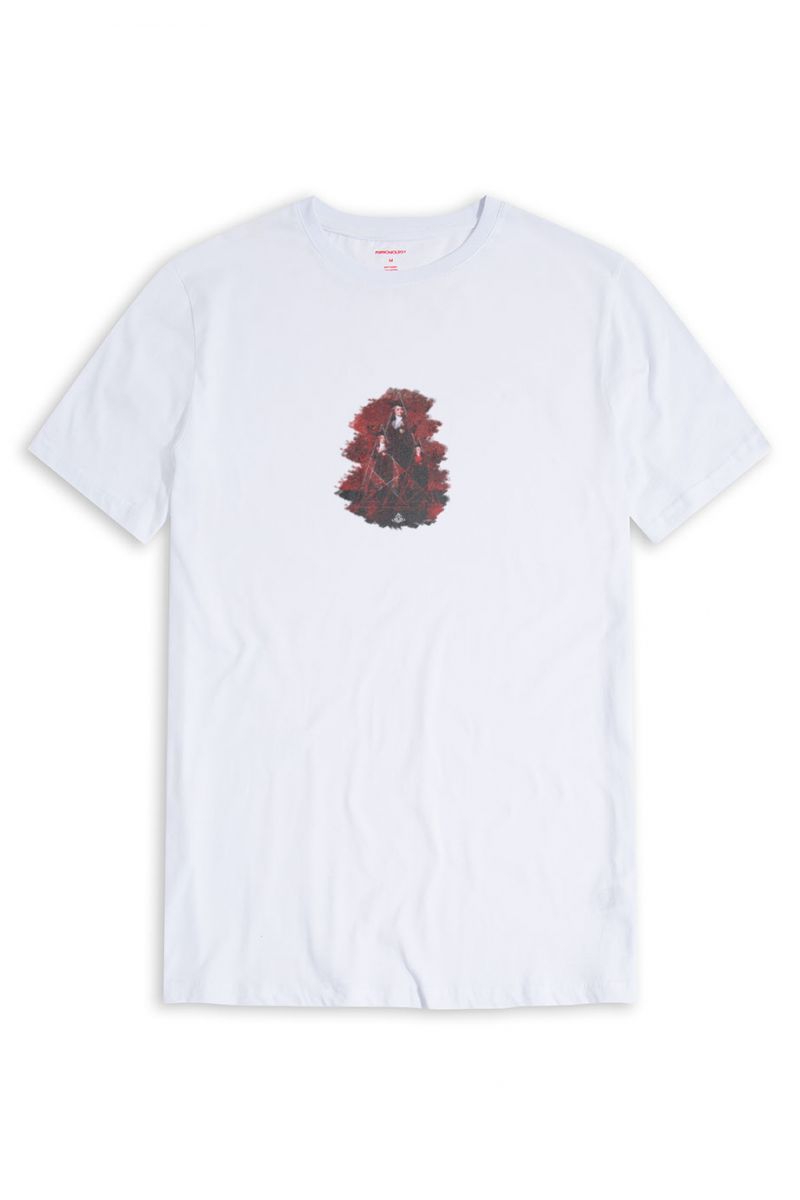 White Soft Fabric Celebrity Design Short Sleeve Tee