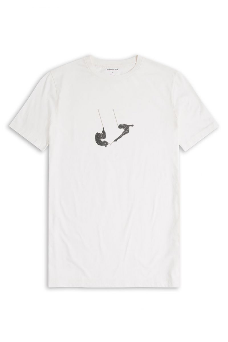 Off White Soft Fabric Circus Design Short Sleeve Tee