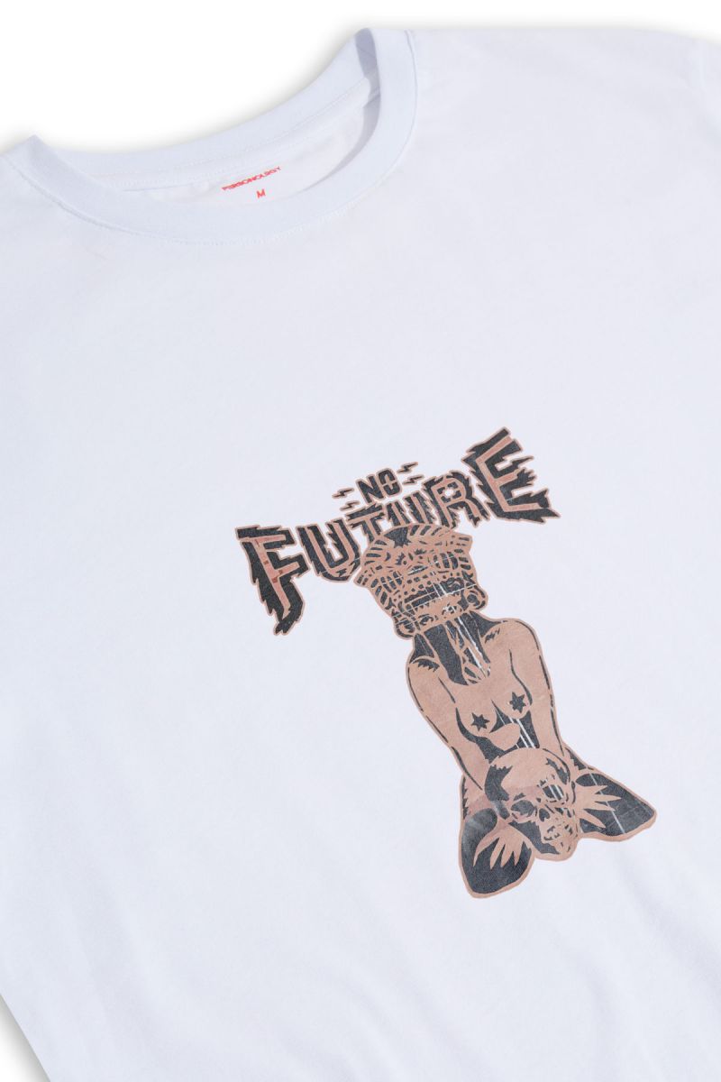 White Soft Fabric No Future Design Short Sleeve Tee