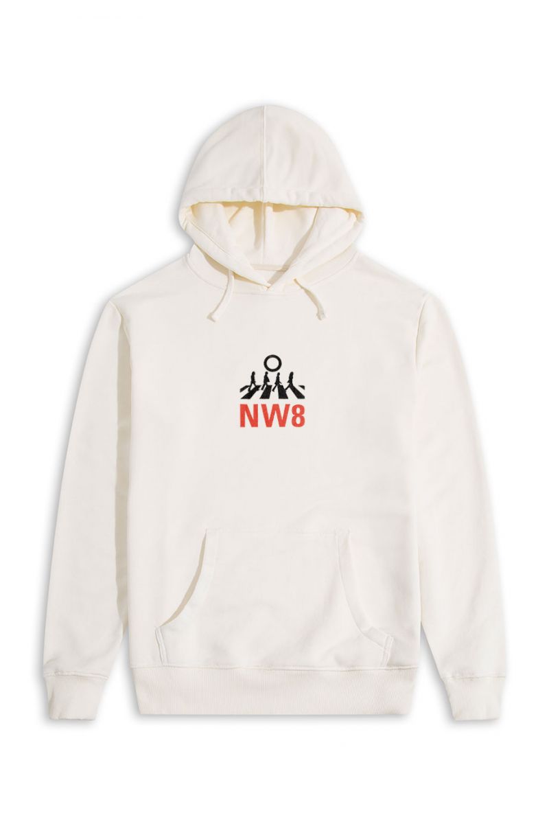 Ecru Premium Cotton NW8 Design Pullover Hoodie