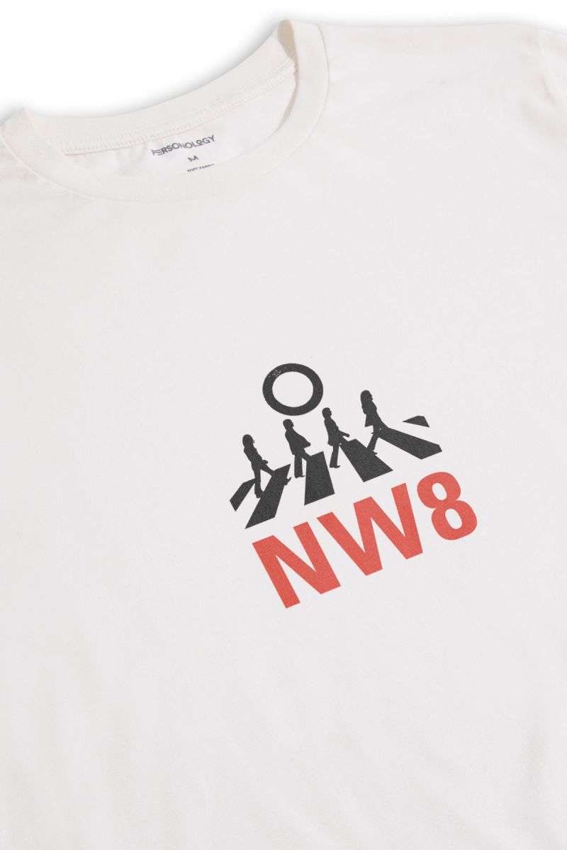 Off White Soft Fabric NW8 Design Short Sleeve Tee