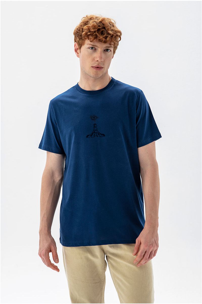 Navy Soft Fabric I am on the level Design Short Sleeve Tee