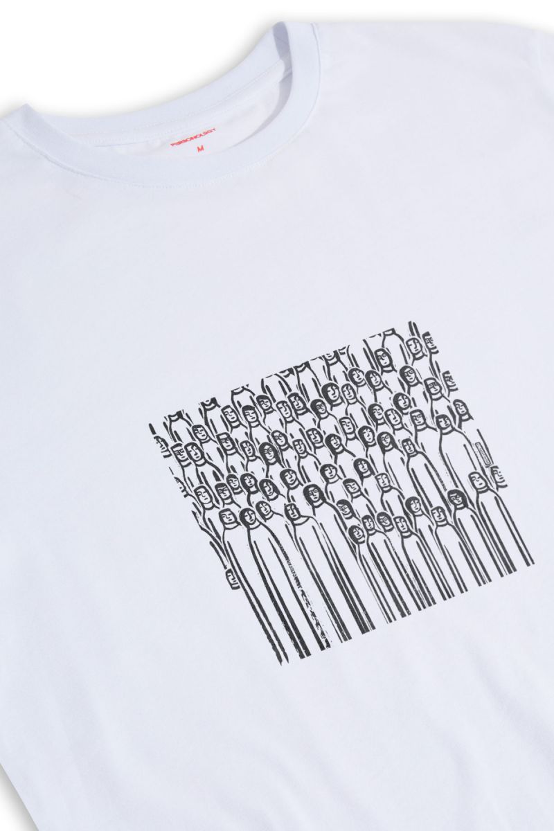 White Soft Fabric Abstract Design Short Sleeve Tee